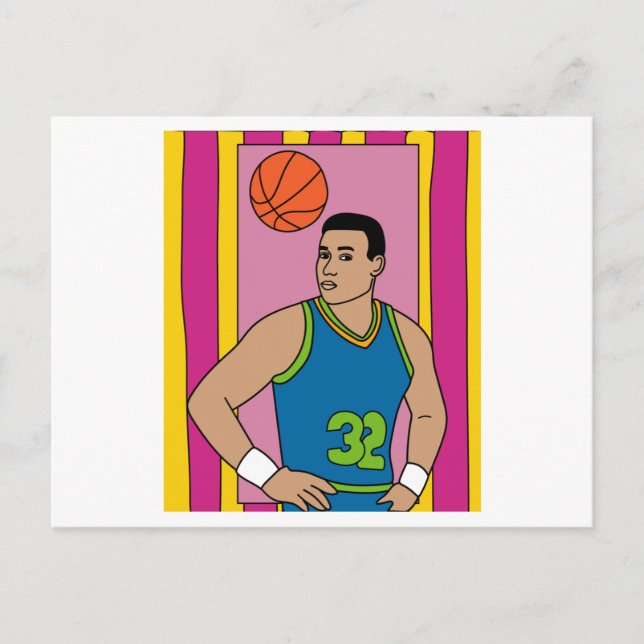 Postal Hobby del jugador de baloncesto retro (Anverso)
