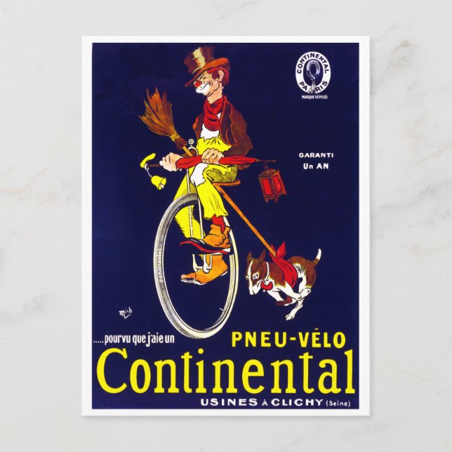 Postal Hobo y perro en bicicleta (Anverso)