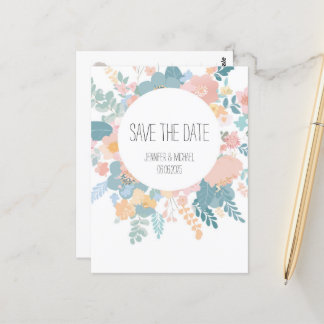 Postal Hochzeit, Boho Wiesen-Blumen pastell, grün rosa
