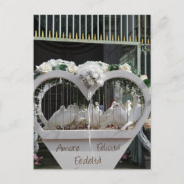 Postal Hochzeits Tauben warten auf das Brautpaar