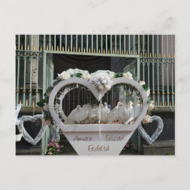 Postal Hochzeits Tauben warten auf das Brautpaar