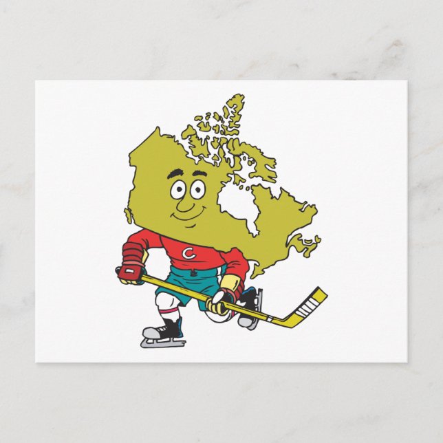 Postal Hockey canadiense divertido (Anverso)