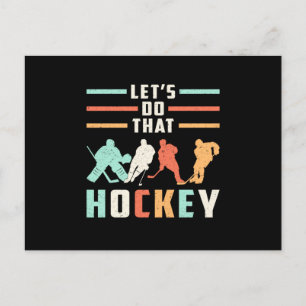 Postal Hockey Hockey Hockey Palo Retro Equipo Puck Idea d