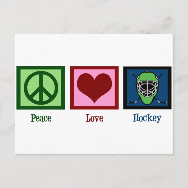 Postal Hockey sobre amor por la paz (Anverso)
