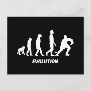 Postal hockey sobre evolución