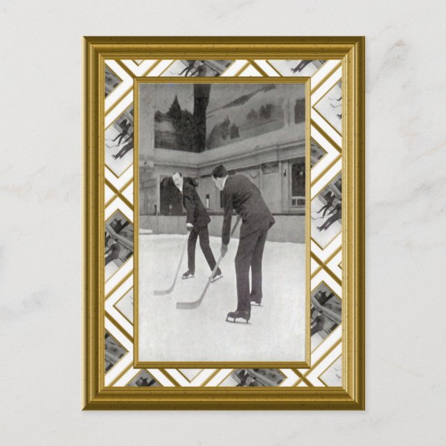 Postal Hockey sobre hielo, 1920 (Anverso)
