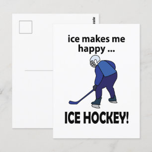 Postal Hockey sobre hielo El hielo me hace feliz Hockey s