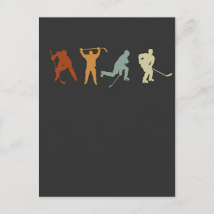 Postal Hockey sobre hielo Retro Centro de Hockey sobre Hi