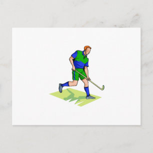 Postal Hockey sobre hierba azul