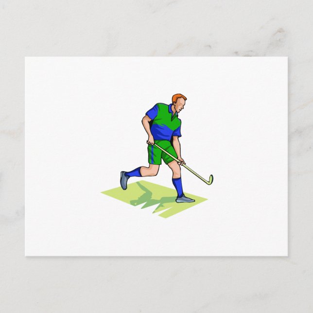 Postal Hockey sobre hierba azul (Anverso)
