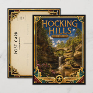 Postal Hocking Hills Ohio Arte Deco Vintage Edad de Oro