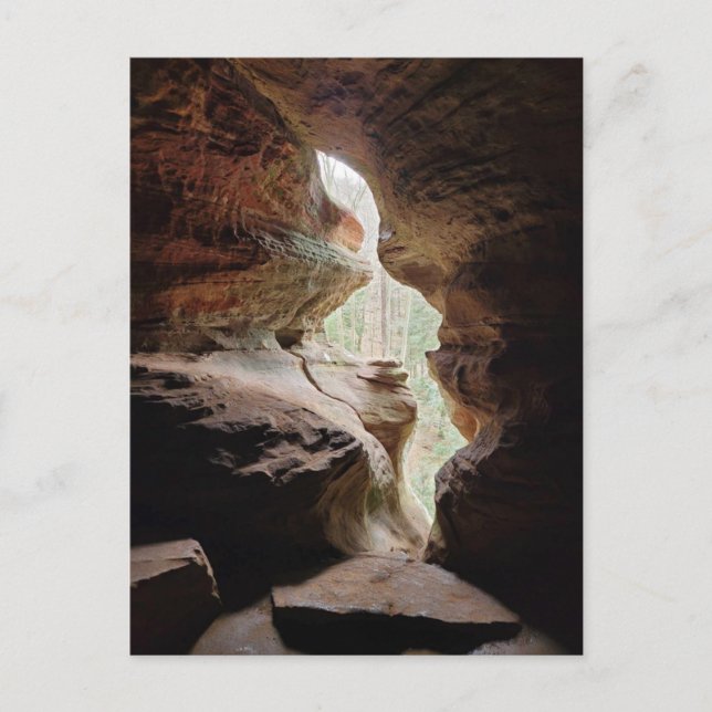 Postal Hocking Hills Ohio Rockhouse Cueva (Anverso)