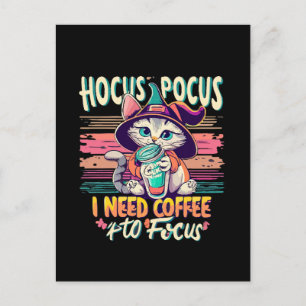 Postal Hocus Focus - Necesito café para concentrarme