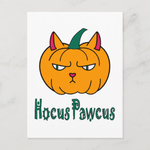 Postal Hocus pawcus calabaza de Halloween gato jengibre m
