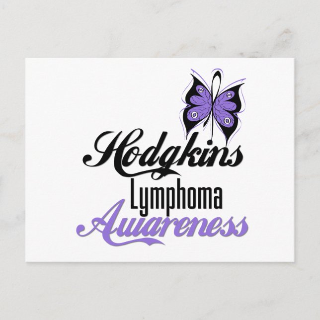 Postal Hodgkins Linfoma Sensibilización Mariposa (Anverso)