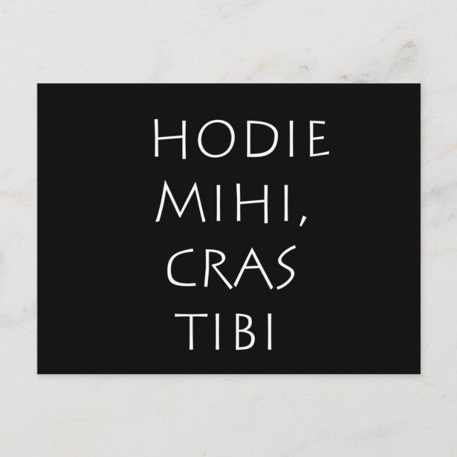Postal Hodie mihi cras tibi (Anverso)