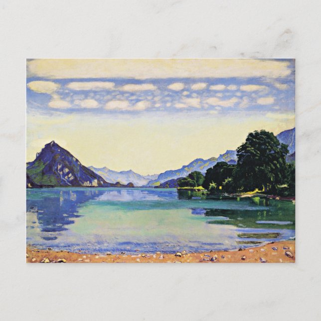 Postal Hodler - Lago Thun de Lessig, arte fino (Anverso)
