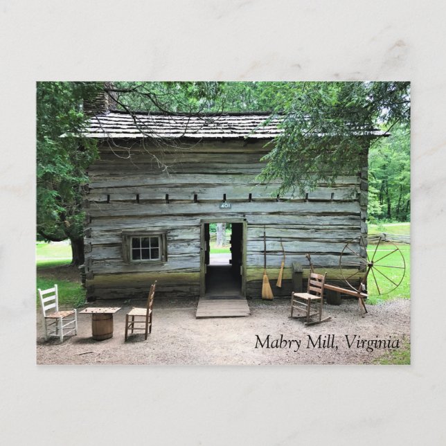 Postal Hogar appalache en Mabry Mill, Virginia (Anverso)