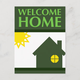 Postal hogar de bienvenida (formas)