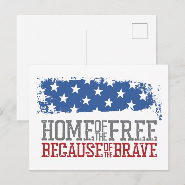 Postal Hogar de los libres por los valientes bandera de E (Anverso / Reverso)