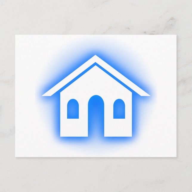 Postal hogar de resplandor azul (Anverso)
