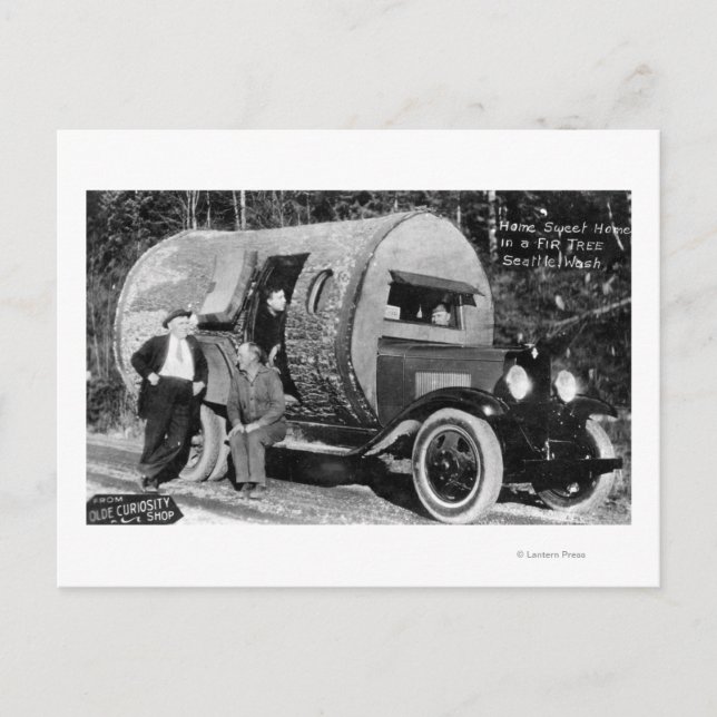 Postal Hogar dulce en un árbol de flores (Anverso)