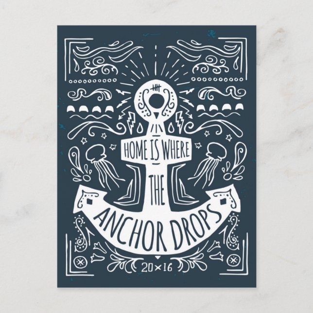 Postal Hogar Es Donde Cae El Ancla (Anverso)