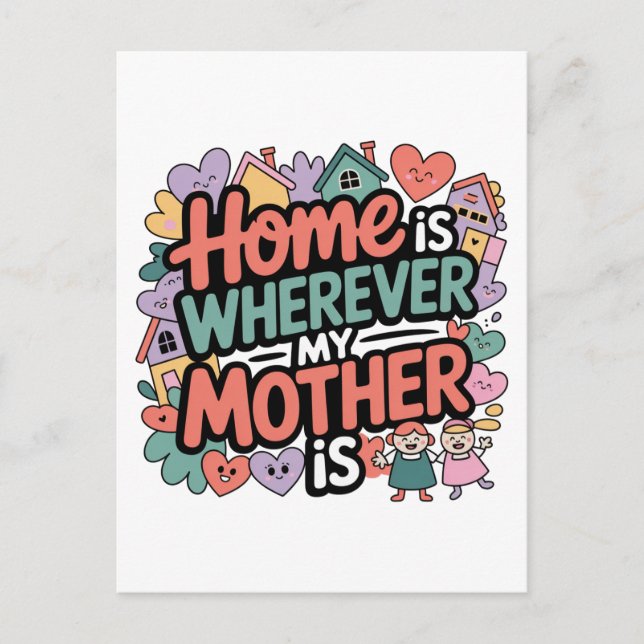 Postal Hogar es donde esté mi madre (Anverso)