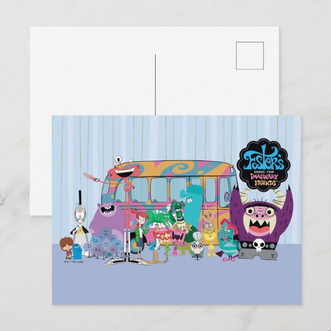 Postal Hogar Foster para amigos imaginarios | Autobús esc (Anverso / Reverso)