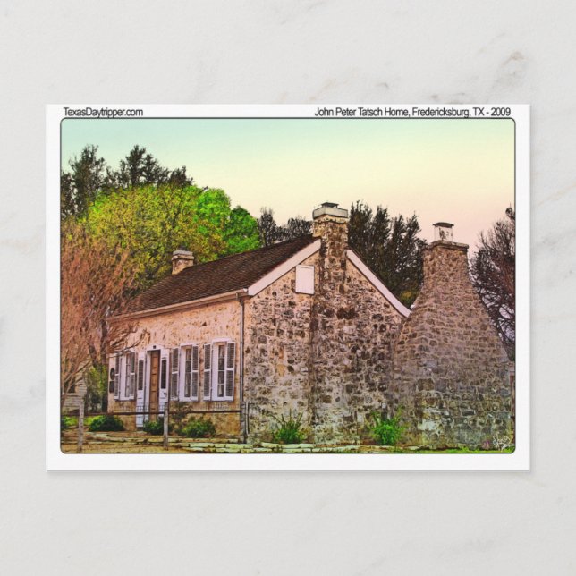 Postal Hogar John Peter Tatsch, Fredericksburg, TX (Anverso)