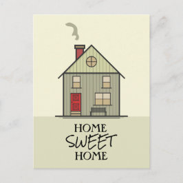 Postal Hogar Sweet Home Cita Typography Cute House