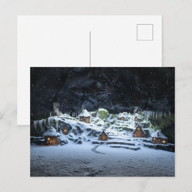 Postal Hogares de Hadas en una Navidad de Hueco Invernal (Anverso / Reverso)