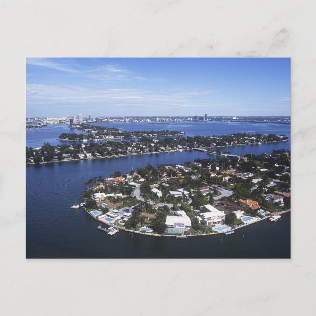 Postal Hogares de isla privada de la Bahía de Biscayne, E (Anverso)