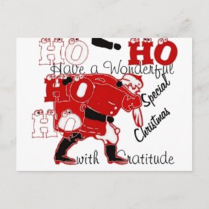 Postal HOHOHOHO Tiene Navidades maravillosos con gratitud