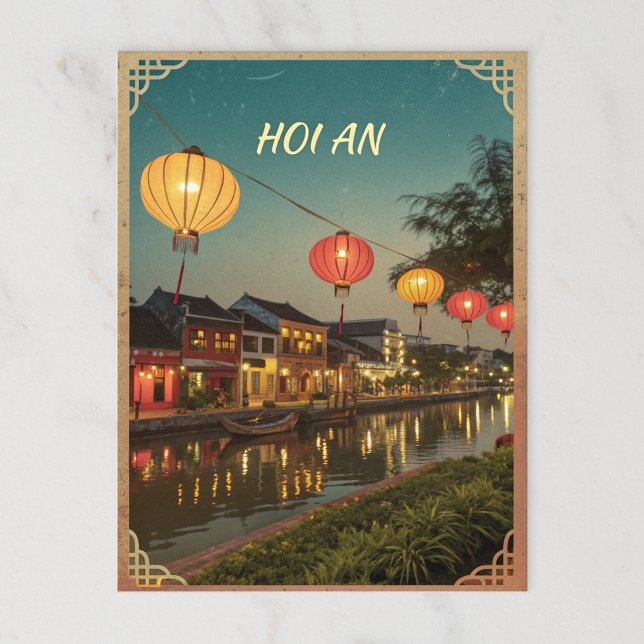 Postal Hoi An Lantern Town en Golden Retro Tone (Subido por el creador)