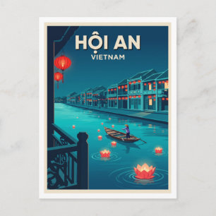 Postal Hoi An Río de Linternas por la Noche Vietnam