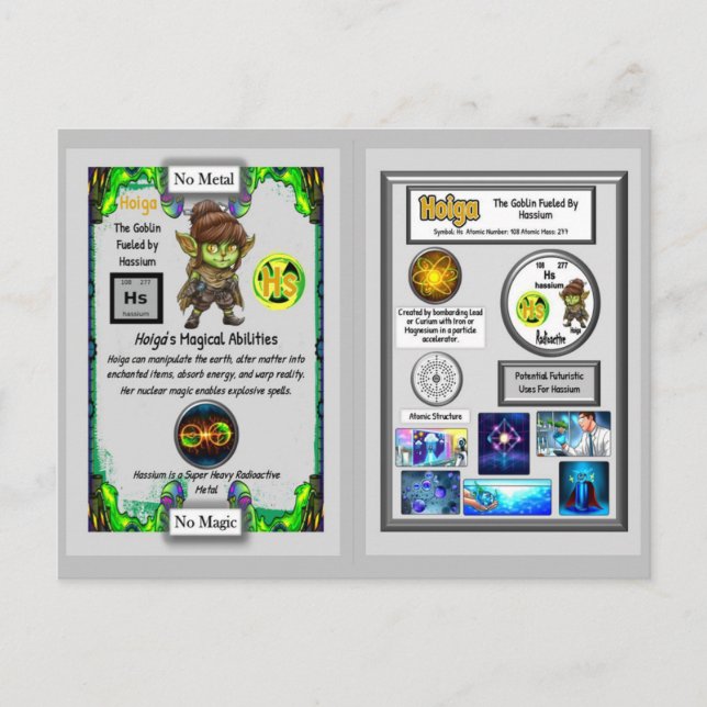 Postal Hoiga Presenta Carta de Colección de Hassium (Anverso)