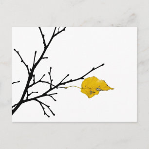 Postal Hoja de árbol de lima amarilla
