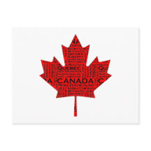 Hoja de arce canadiense con texto