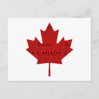 Postal Hoja de arce canadiense con texto
