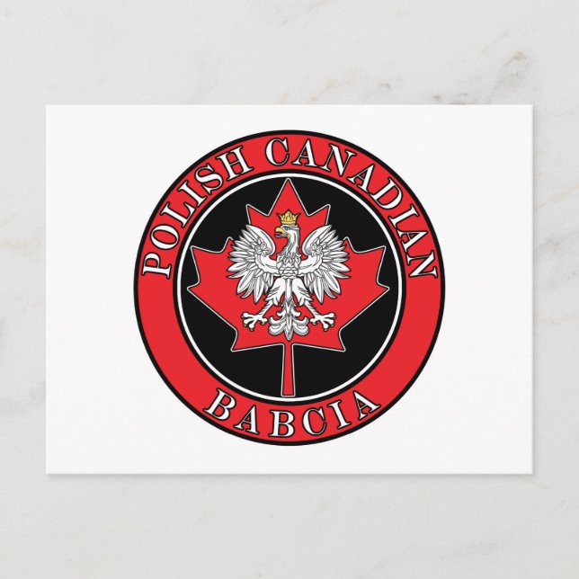 Postal Hoja de arce canadiense polaca Babcia (Anverso)