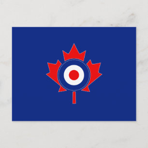 Postal Hoja de arce canadiense Roundel Mod en azul