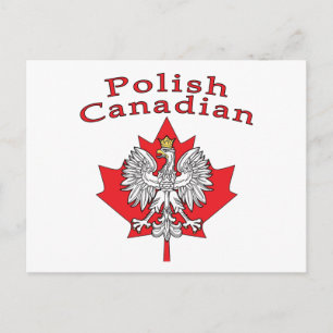 Postal Hoja de arce con canadiense polaco
