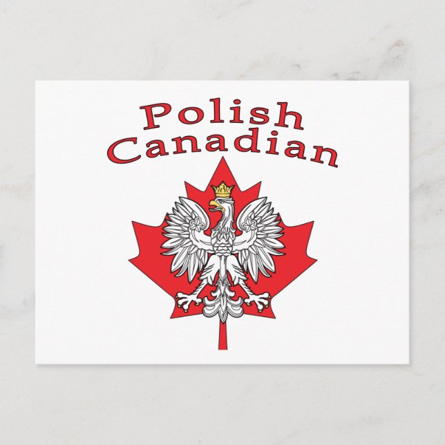 Postal Hoja de arce con canadiense polaco (Anverso)