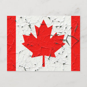 Postal Hoja de Arce Roja Canadiense CANADÁ estilo pintura