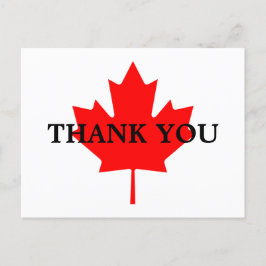 Postal Hoja de Arce Rojo Canadiense Gracias