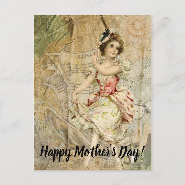 Postal Hoja de Chica de danza victoriana (Anverso)