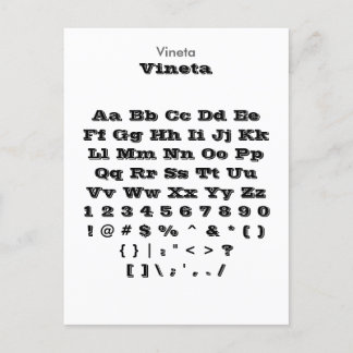 Postal Hoja de ejemplo de fuente de Vineta - Zazzle