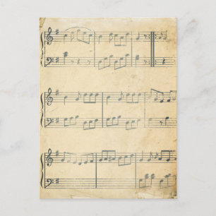 Postal Hoja de música de vintage