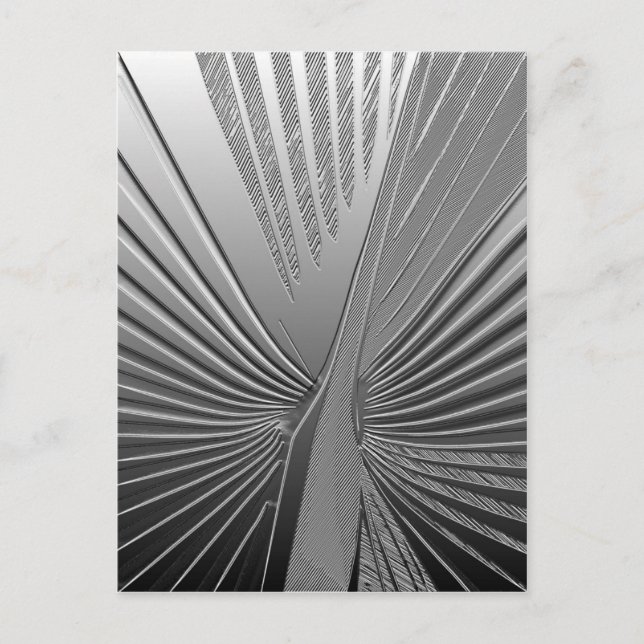 Postal Hoja de palma cromada Art Déco (Anverso)